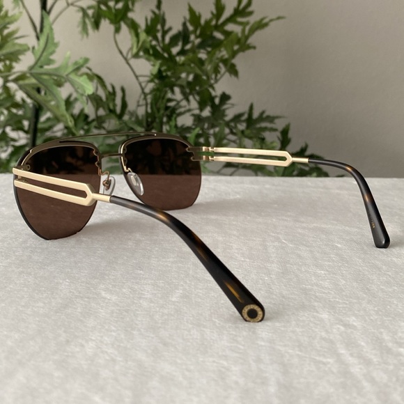 Bvlgari Aviators/Pilot Sunglasses (BV5052, Gold/Brown) - Picture 7 of 16